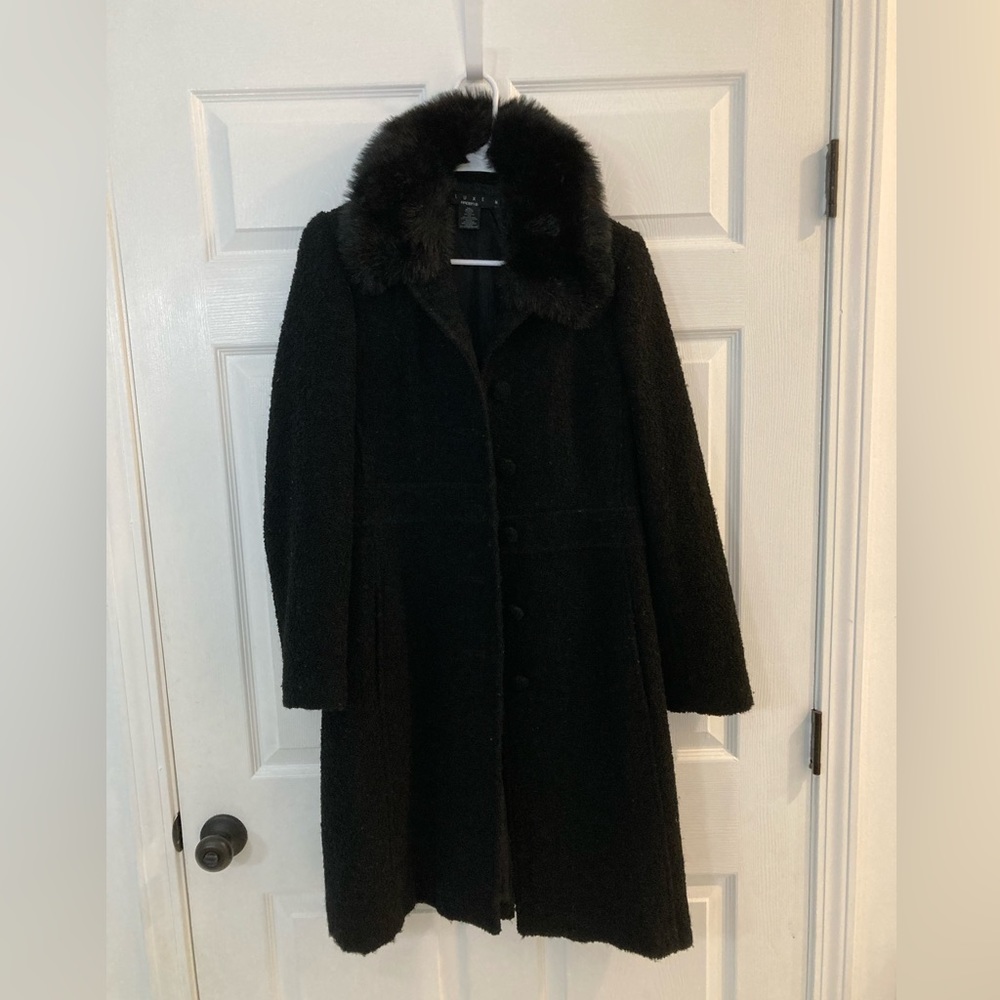 Arden B. Luxe Knee Length Coat, women’s medium, black